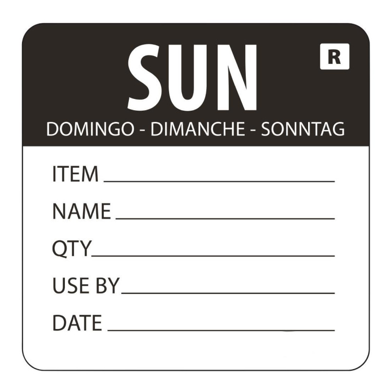 Removable Label "Sunday" - Vogue Removable Label "Sunday" - Vogue