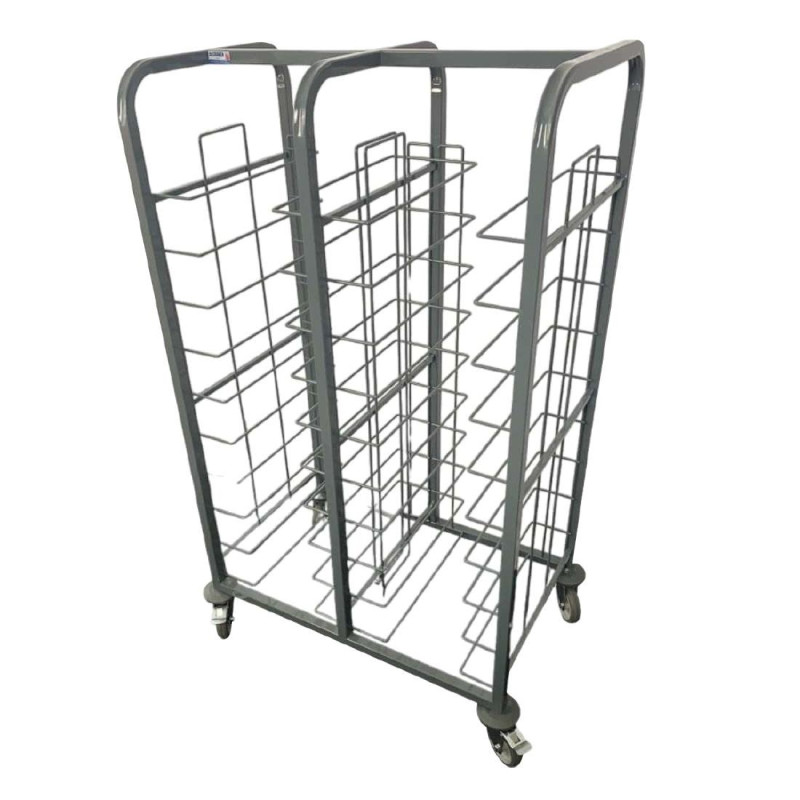 Abfallwagen aus Stahl mit 20 Tabletts - FourniResto Abfallwagen aus Stahl mit 20 Tabletts - FourniResto
