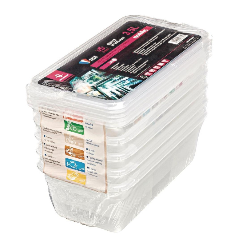 GN1/3 Modulus heavy-duty storage container 5L - Set of 5 - Bourgeat - Fourniresto GN1/3 Modulus heavy-duty storage container 5L - Set of 5 - Bourgeat - Fourniresto
