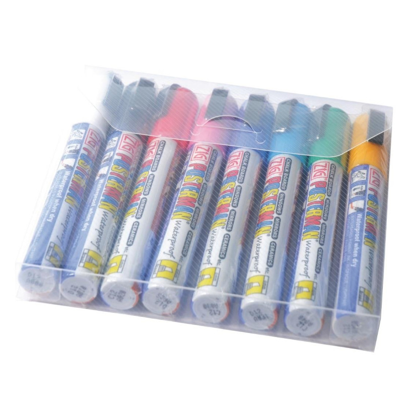 Set of 8 beveled chalk markers - Securit - Fourniresto Set of 8 beveled chalk markers - Securit - Fourniresto