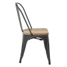 Stoelen van staal met houten zitting - Metallic grijs - Set van 4 - Bolero