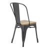 Stoelen van staal met houten zitting - Metallic grijs - Set van 4 - Bolero