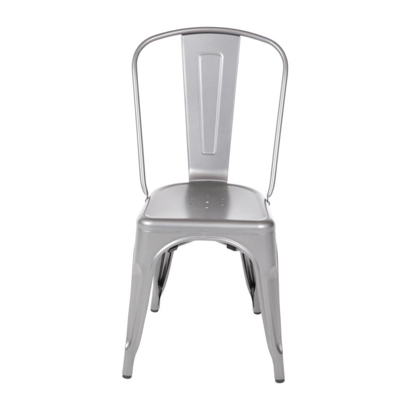 Stoelen van Metaal Grijs - Set van 4 - Bolero Stoelen van Metaal Grijs - Set van 4 - Bolero