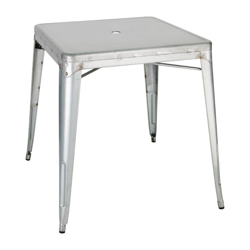 Table Carrée en Acier Gris – L 668 x P 668 mm - Bolero Table Carrée en Acier Gris – L 668 x P 668 mm - Bolero