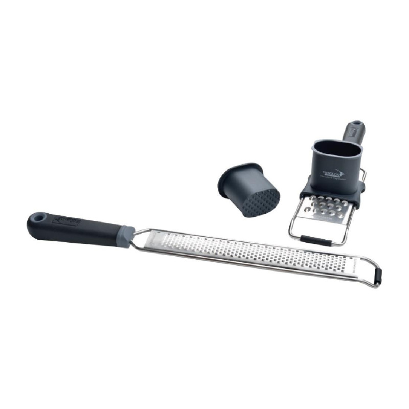 Set of 2 Graters and Pusher DEGLON - Professional kitchen equipment Set of 2 Graters and Pusher DEGLON - Professional kitchen equipment