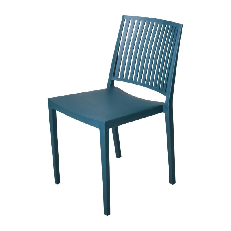Stapelbare Stühle aus Polypropylen in Blau Baltimore - Bequemes Set mit 4 Stühlen Stapelbare Stühle aus Polypropylen in Blau Baltimore - Bequemes Set mit 4 Stühlen
