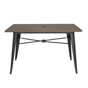 Buitentafel zwart hout Bolero: Houten esthetiek, aluminium stevigheid voor uw professionele buitenruimtes.
