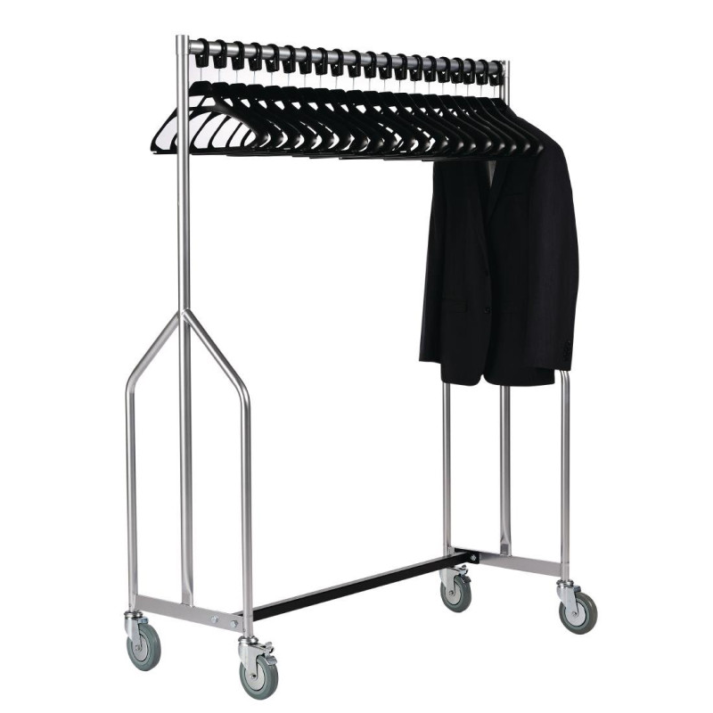 Portant à Vêtements Pro en Z avec 20 Cintres - Résistant et Élégant Portant à Vêtements Pro en Z avec 20 Cintres - Résistant et Élégant
