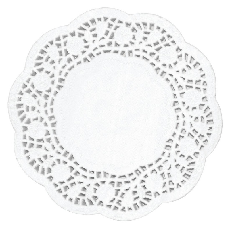 Round paper doilies 165mm Pack of 250 - Olympia brand Round paper doilies 165mm Pack of 250 - Olympia brand