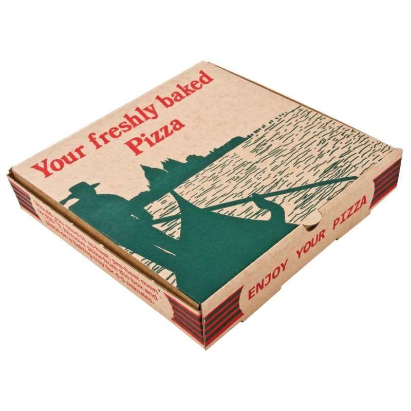 Compostable Printed Pizza Boxes 237 mm - Pack of 100 units Compostable Printed Pizza Boxes 237 mm - Pack of 100 units