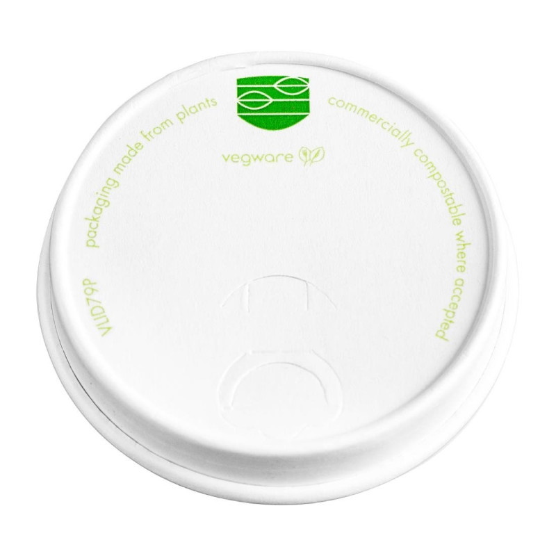 Deckel für heiße Getränke aus Papier der Serie 79 Vegware - Packung mit 1000 Deckel für heiße Getränke aus Papier der Serie 79 Vegware - Packung mit 1000