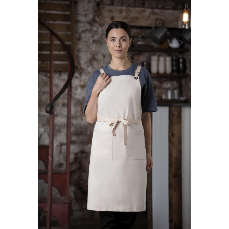 Apron Bib Cotton Gray Southside - Professional Kitchen Apron Bib Cotton Gray Southside - Professional Kitchen