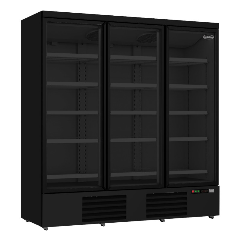 Refrigerated Display Case with 3 Black Doors - 1530 L | CombiSteel Refrigerated Display Case with 3 Black Doors - 1530 L | CombiSteel