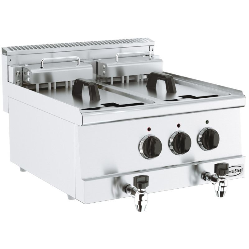 Elektrische Fritteuse CombiSteel - Leistung 15000 W, Kapazität 2x10 L Elektrische Fritteuse CombiSteel - Leistung 15000 W, Kapazität 2x10 L