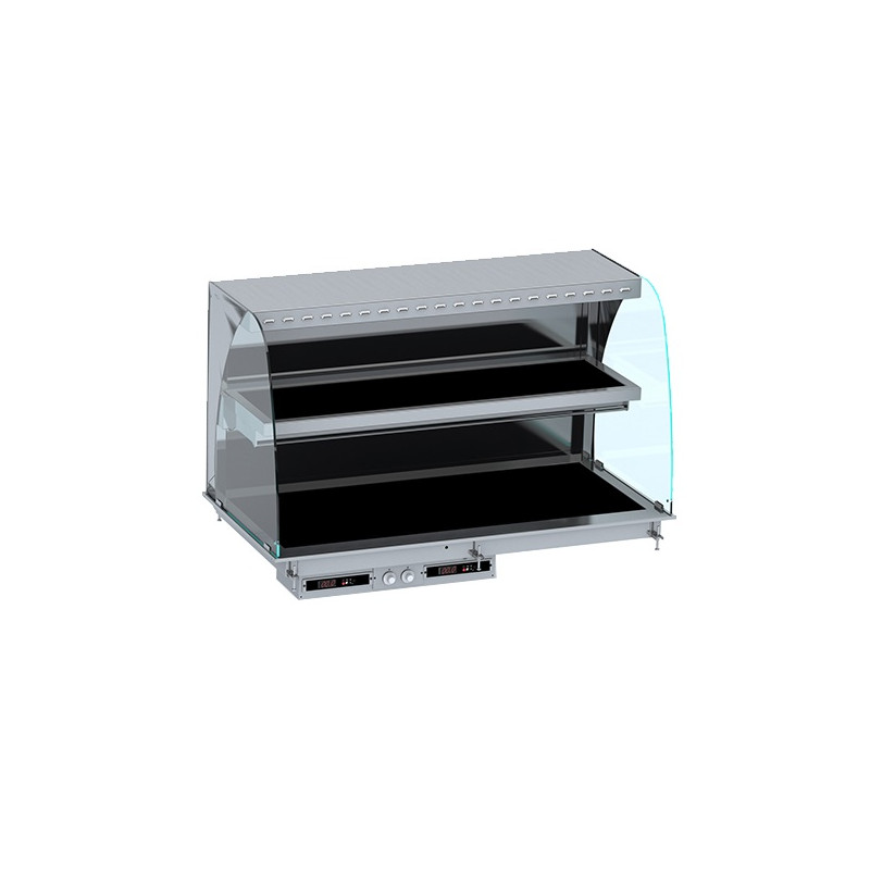 Curved Heated Display Case with Vitroceramic Plate - CombiSteel Curved Heated Display Case with Vitroceramic Plate - CombiSteel