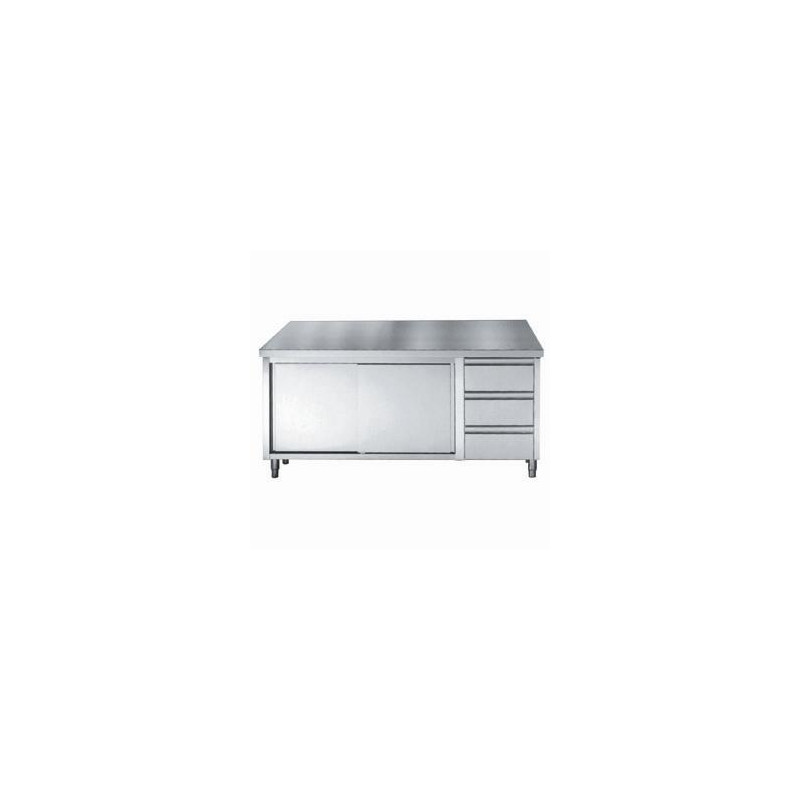 Edelstahl-Unterschrank GN 1/1 - 2 Türen und 3 Schubladen - L 1800 x T 700 mm | Qualität CombiSteel Edelstahl-Unterschrank GN 1/1 - 2 Türen und 3 Schubladen - L 1800 x T 700 mm | Qualität CombiSteel