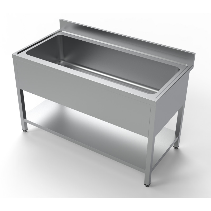Plonge 1 Bak Inox - Achterwand en Plank 1400x700 mm Plonge 1 Bak Inox - Achterwand en Plank 1400x700 mm