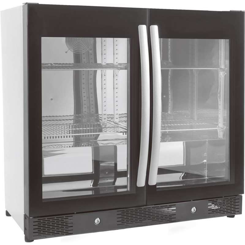 Achterbar Koelkast met 2 Draaideuren - 198 L CombiSteel LED zwart. Achterbar Koelkast met 2 Draaideuren - 198 L CombiSteel LED zwart.