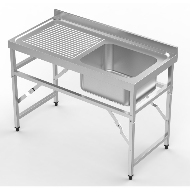 Klappbare Spüle 1 Becken und Abtropffläche links - Robust und Praktisch Klappbare Spüle 1 Becken und Abtropffläche links - Robust und Praktisch