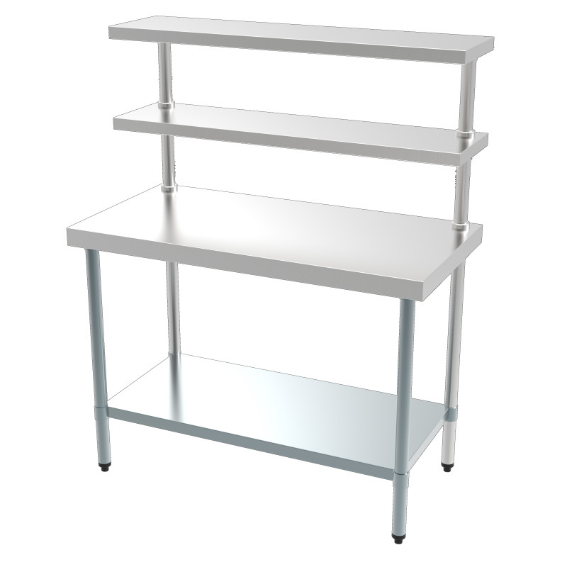 Table Inox haute qualité - Étagères pratiques Table Inox haute qualité - Étagères pratiques