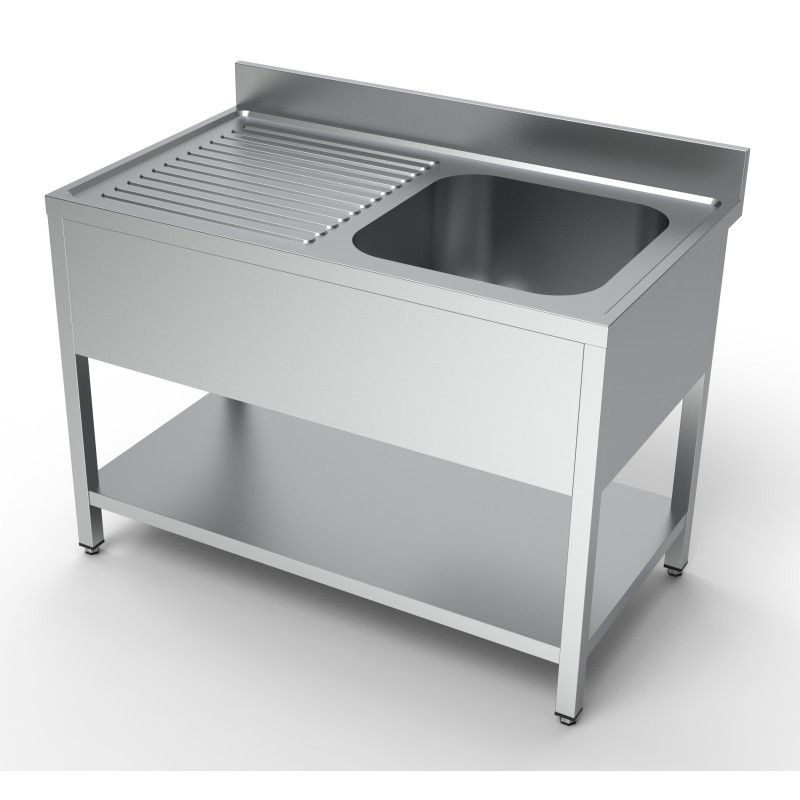 Spüle 1 Becken und Abtropffläche links Edelstahl - L 1200 x T 700 mm CombiSteel Spüle 1 Becken und Abtropffläche links Edelstahl - L 1200 x T 700 mm CombiSteel