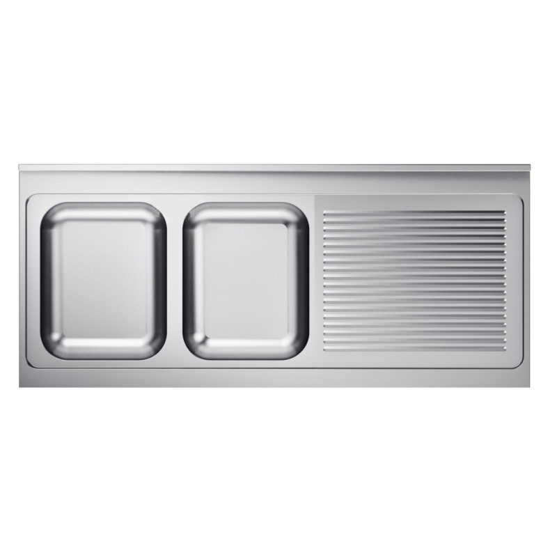 Spüle 2 Becken Edelstahl mit Abtropffläche rechts 1600x700mm - Qualität CombiSteel Spüle 2 Becken Edelstahl mit Abtropffläche rechts 1600x700mm - Qualität CombiSteel