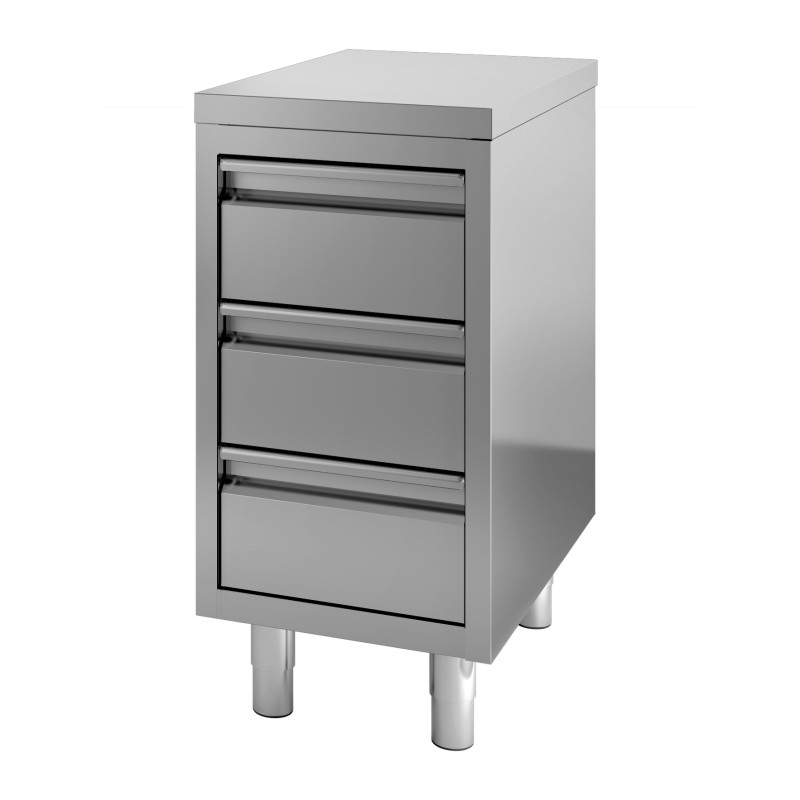 Edelstahl-Unterschrank mit 3 Schubladen 400x700 mm - CombiSteel: Optimale Organisation für Profiküchen Edelstahl-Unterschrank mit 3 Schubladen 400x700 mm - CombiSteel: Optimale Organisation für Profiküchen