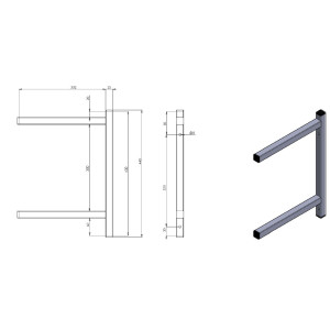 Stainless steel wall shelf support 300 mm CombiSteel | Professional kitchen