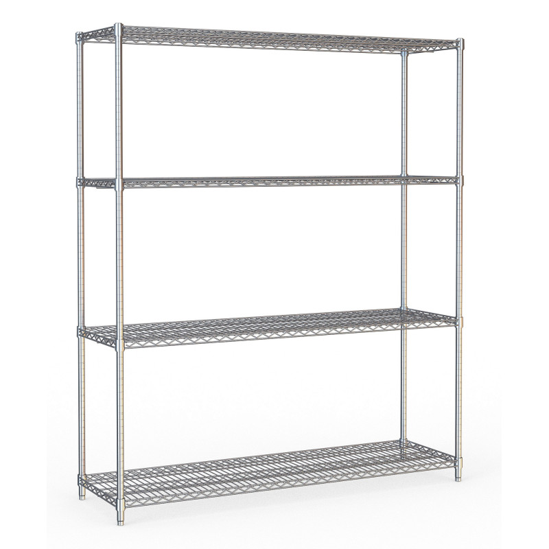 4-Tier Detachable Shelf - Chrome Steel - Combisteel 4-Tier Detachable Shelf - Chrome Steel - Combisteel