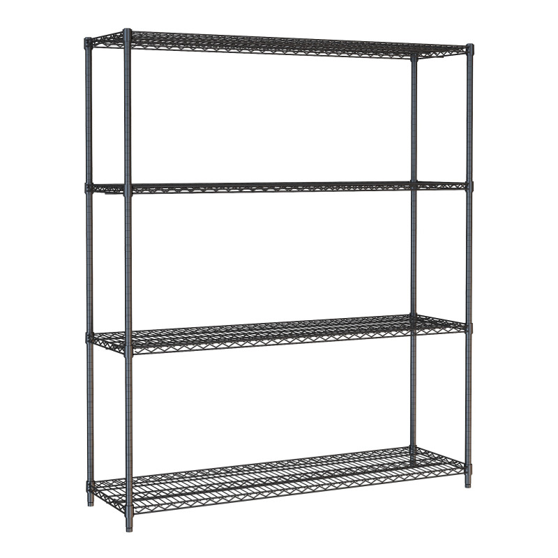 4-Tier Detachable Shelf Black - L 1500 x D 450 mm - Robust & Spacious 4-Tier Detachable Shelf Black - L 1500 x D 450 mm - Robust & Spacious