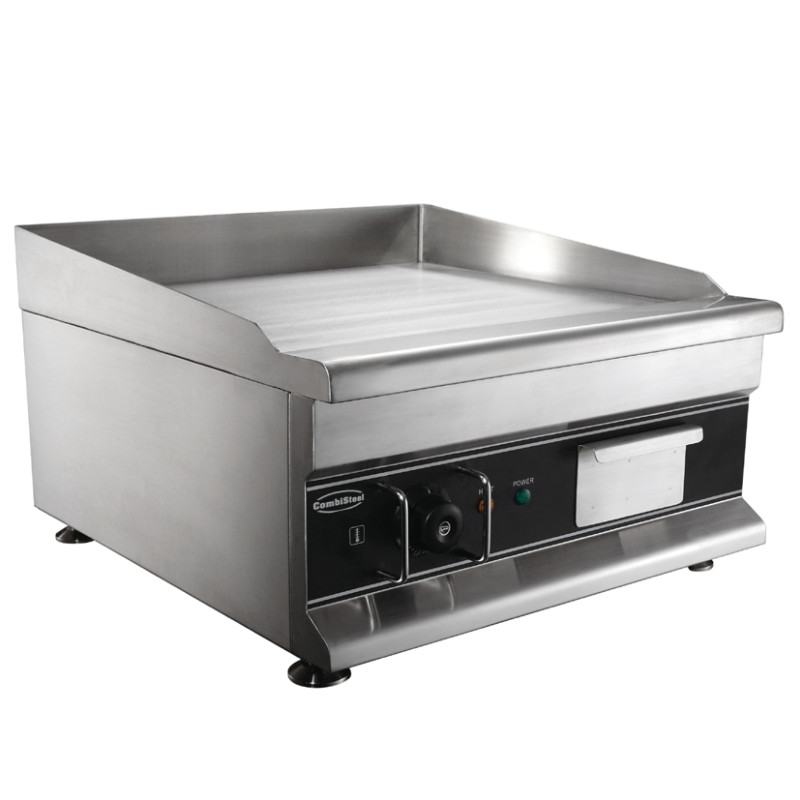 CombiSteel 7455.1055 Smooth Chrome Electric Griddle with Grill Plate and Smooth Surface CombiSteel 7455.1055 Smooth Chrome Electric Griddle with Grill Plate and Smooth Surface