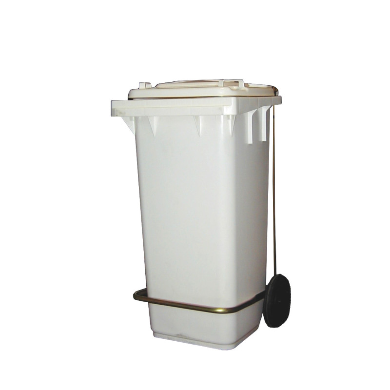 Poubelle Blanche à Pédale - 240 L pour Cuisine Professionnelle Poubelle Blanche à Pédale - 240 L pour Cuisine Professionnelle