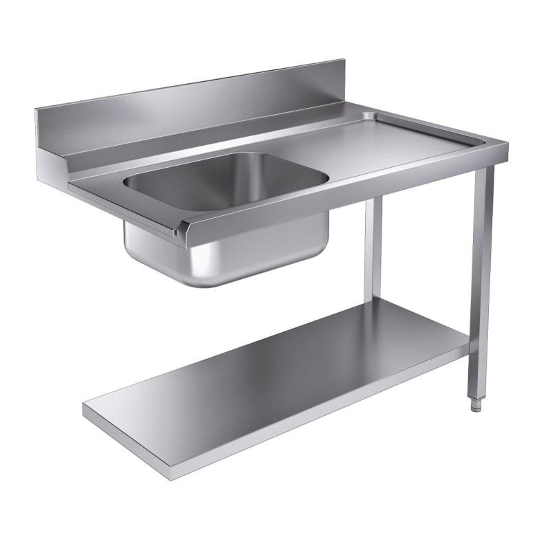Stainless steel supply table CombiSteel 1200x750 mm with shelf and backsplash Stainless steel supply table CombiSteel 1200x750 mm with shelf and backsplash
