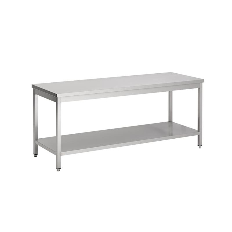 Edelstahltisch mit professionellem Regal - Qualitätsmöbel Edelstahltisch mit professionellem Regal - Qualitätsmöbel