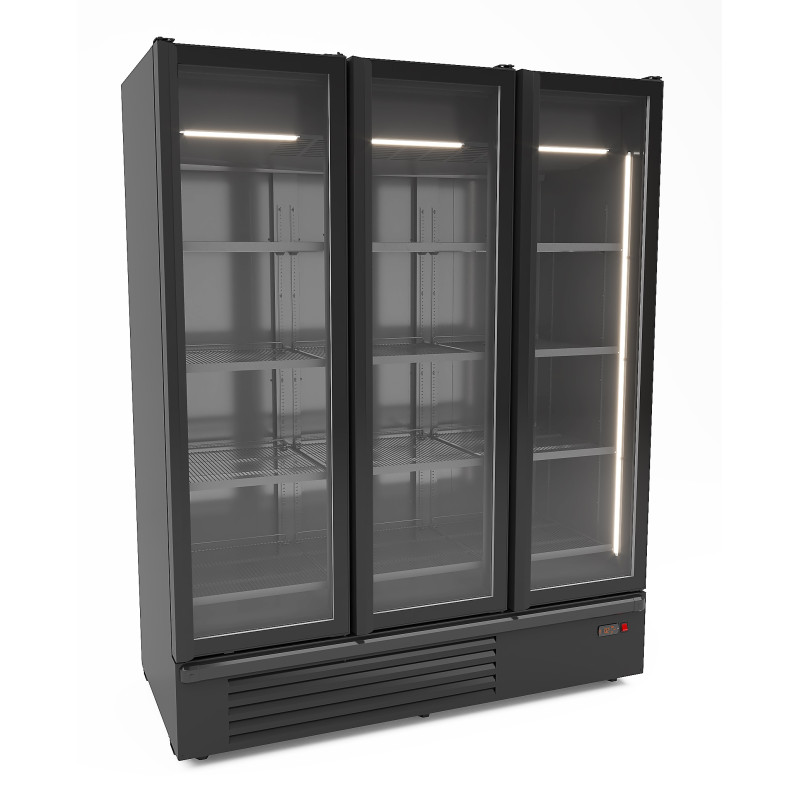 Kühlschrank mit positiver Kühlung Schwarz - 2 Glastüren - 1555 L - CombiSteel Kühlschrank mit positiver Kühlung Schwarz - 2 Glastüren - 1555 L - CombiSteel