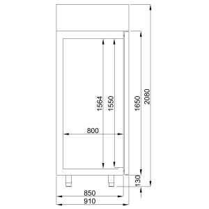 Negative Stainless Steel Pastry Cabinet 850 L CombiSteel - Spacious Capacity & Ventilated Refrigeration