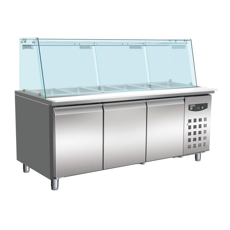 Saladette mit 3 Türen - 456 L - CombiSteel: Frische und Effizienz Saladette mit 3 Türen - 456 L - CombiSteel: Frische und Effizienz