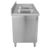Meubel Spoelbak 2 Bakken met Achterwand en 3 Laden - 1400 x 600 mm - Bak Links - Dynasteel