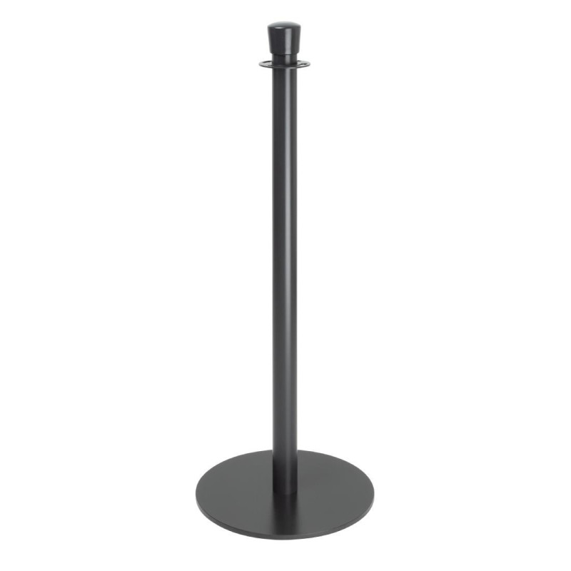 Poteau d'Accueil Base Plate Noir - Lot de 2 - Bolero Poteau d'Accueil Base Plate Noir - Lot de 2 - Bolero