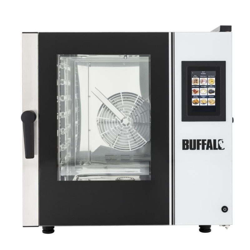 Kompakter Kombidämpfer mit Touchscreen 7 x GN 1/1 mit Ständer und Installationskit - Buffalo Kompakter Kombidämpfer mit Touchscreen 7 x GN 1/1 mit Ständer und Installationskit - Buffalo