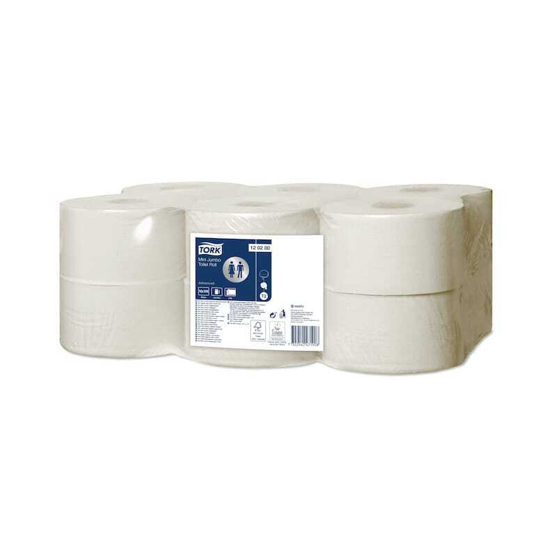Papier toilette mini jumbo advanced blanc - Lot de 12 de Tork, économique et performant. Papier toilette mini jumbo advanced blanc - Lot de 12 de Tork, économique et performant.