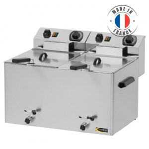 Elektrische Fritteuse mit Ablasshahn - 2 x 8 L