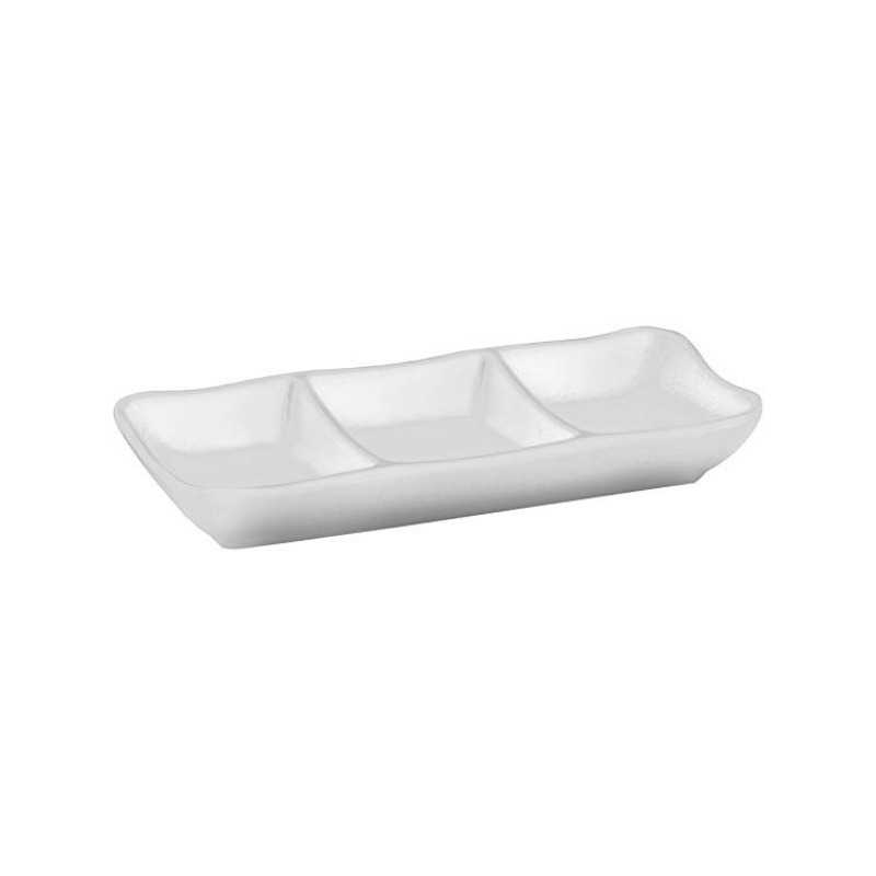 Plateau À Sauce Triple en Mélamine - 19 x 8 cm Plateau À Sauce Triple en Mélamine - 19 x 8 cm