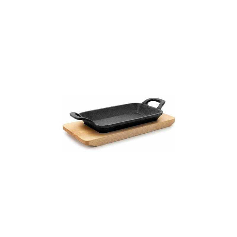 Mini Smooth Grill Plancha with Wooden Base - 225 x 100 mm Lacor Mini Smooth Grill Plancha with Wooden Base - 225 x 100 mm Lacor