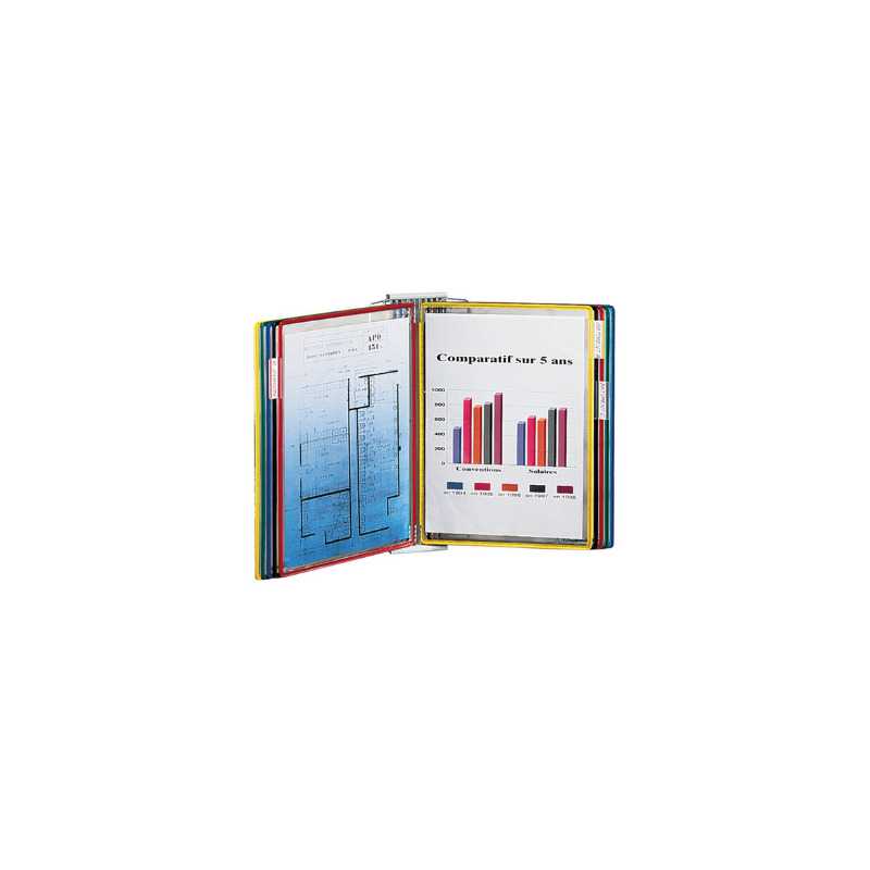 Wandhalterung Drehbare Dokumentenschutzhülle A4 PVC 10 Taschen Wandhalterung Drehbare Dokumentenschutzhülle A4 PVC 10 Taschen