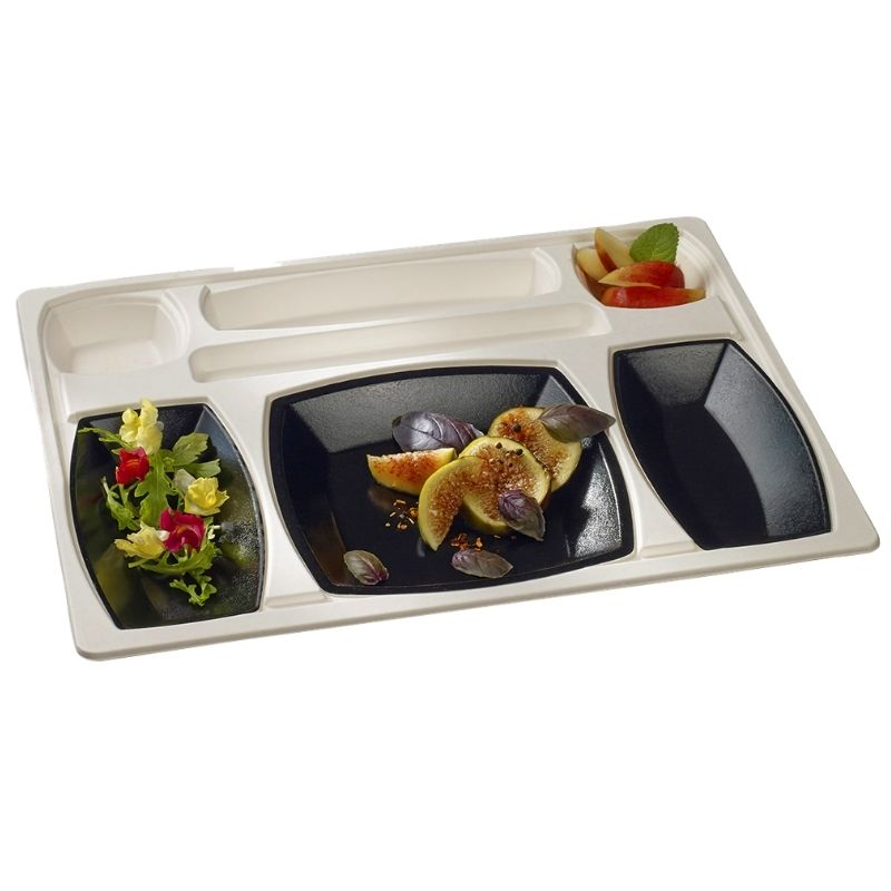 Set Maaltijdplateau Gala Wit en Zwart - 432 x 332 mm - Set van 15 Set Maaltijdplateau Gala Wit en Zwart - 432 x 332 mm - Set van 15