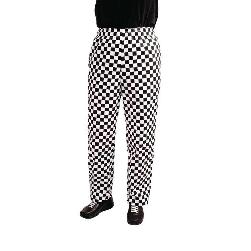 Easyfit Kitchen Pants in White and Black Checkered - Size M - Whites Chefs Clothing - Fourniresto Easyfit Kitchen Pants in White and Black Checkered - Size M - Whites Chefs Clothing - Fourniresto