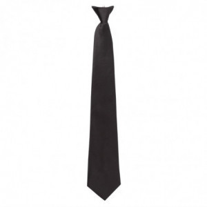 Stropdas met clip in zwart polycotton - FourniResto - Fourniresto