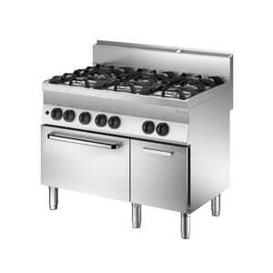 Zes-pits fornuis met gasoven en kast Serie 650