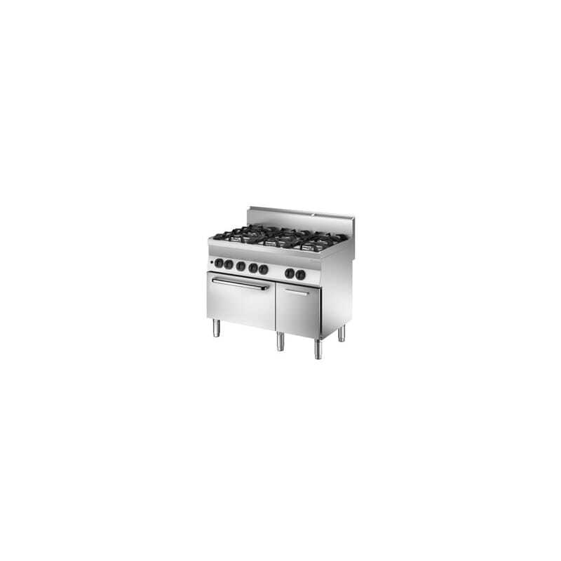 Zes-pits fornuis met gasoven en kast Serie 650 Zes-pits fornuis met gasoven en kast Serie 650